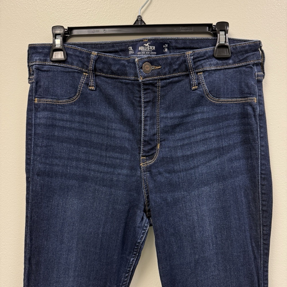 Hollister High Rise Jean Legging Girls Junior 13L W31 L30 Dark Wash Skinny - Picture 2 of 8